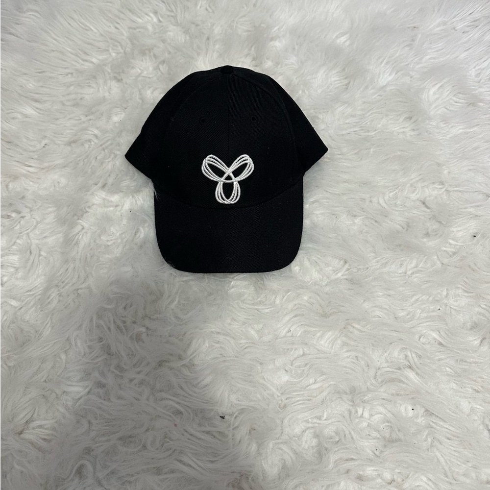 Aritzia Black Cap with White Design